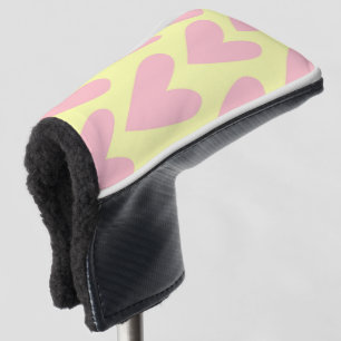 Yellow Pink Cute Simple Heart Y2K Pattern Golf Head Cover