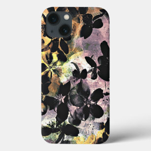 Yellow pink flower pattern floral digital art iPhone 13 case
