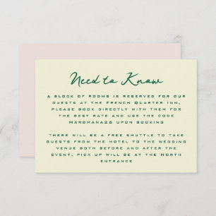 Yellow Pink Green Simple Additional Information  Enclosure Card