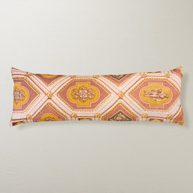 Yellow Pink Hungarian Architecture Body Pillow (Front)