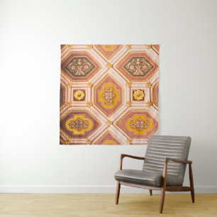 Yellow Pink Hungarian Architecture Tapestry