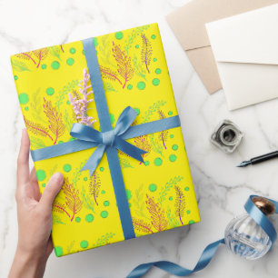 Yellow Pink Purple Violet Green Abstract Wrapping Paper
