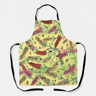 yellow, pink & red pattern apron