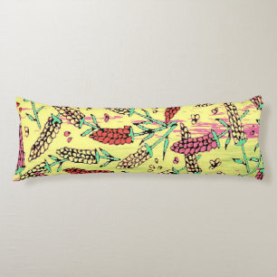 yellow, pink & red pattern body pillow