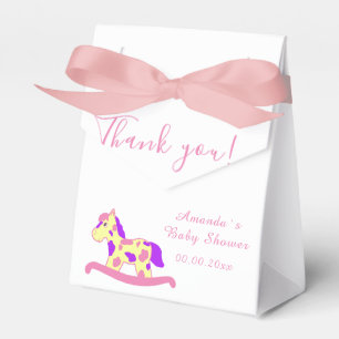 Yellow, Pink Rocking Horse Baby shower Party Favor Box