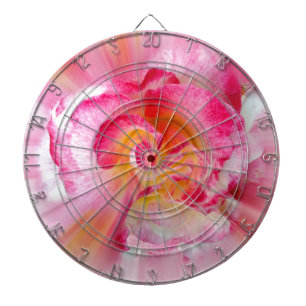 yellow pink Rose Dartboard