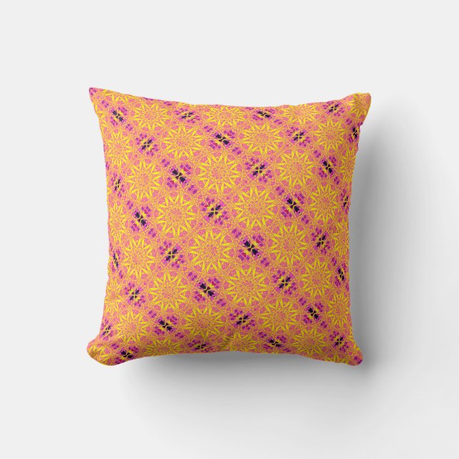 yellow/pink throw pillow (Front)