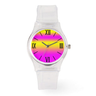 yellow pink watch