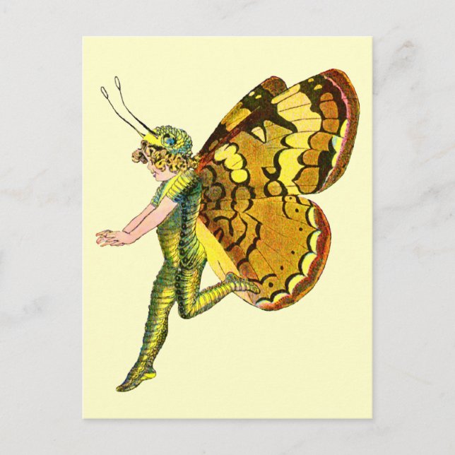 Yellow Pixie Fairy Postcard (Front)