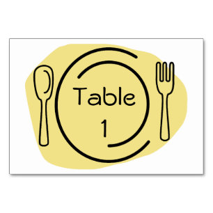 Yellow Place Setting Table Number