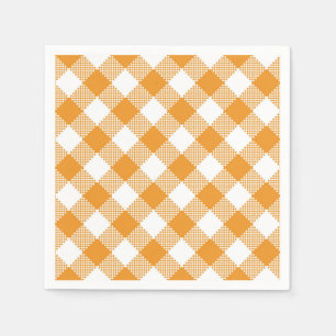 Yellow Plaid Fall Country Pattern Napkin