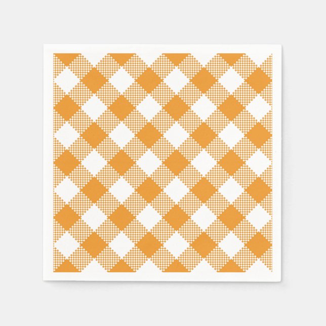 Yellow Plaid Fall Country Pattern Napkin (Front)
