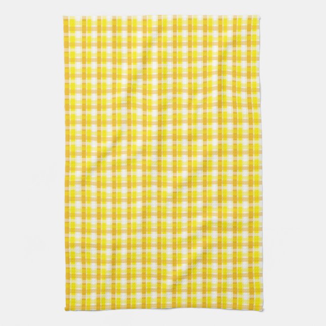 Yellow Plaid Kitchen Towel (Vertical)