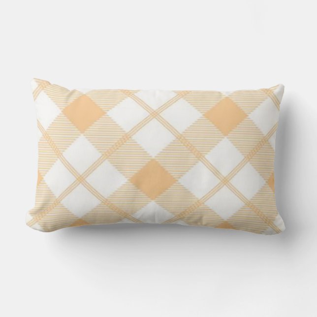 Yellow Plaid Lumbar Pillow (Front)