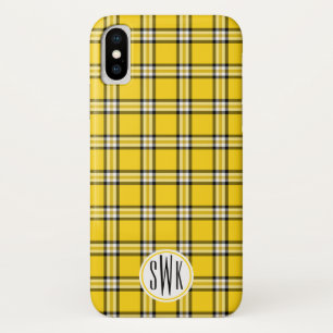Yellow Plaid Monogram Case-Mate iPhone Case