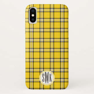 Yellow Plaid Monogram Case-Mate iPhone Case