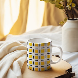 Yellow Plaid Pattern Coffee Mug