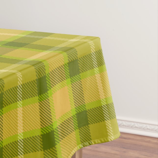 Yellow Plaid Pattern Tablecloth (In Situ)