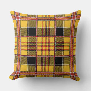 yellow plaid pillow