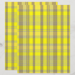 Yellow Plaid Scrapbook Paper 2-Sided Page
