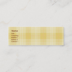 Yellow Plaid - Skinny Mini Business Card