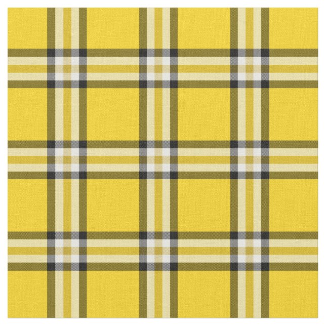 Yellow Plaid Tartan Fabric (Close Up)