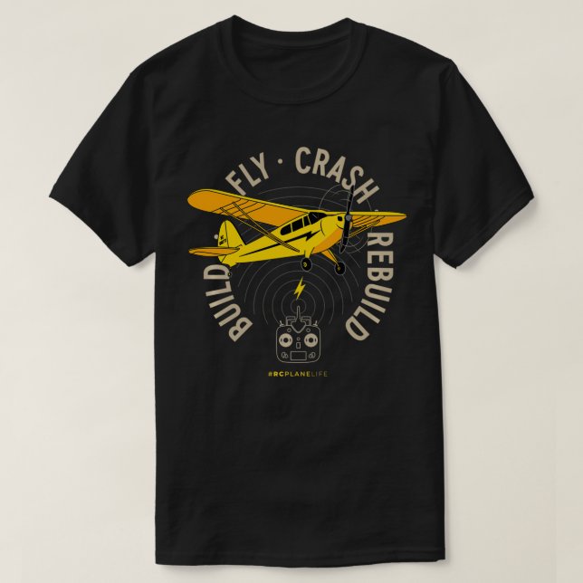 Yellow Plane RC Plane Model Aircraft Build Fly Cra T-Shirt (Design Front)