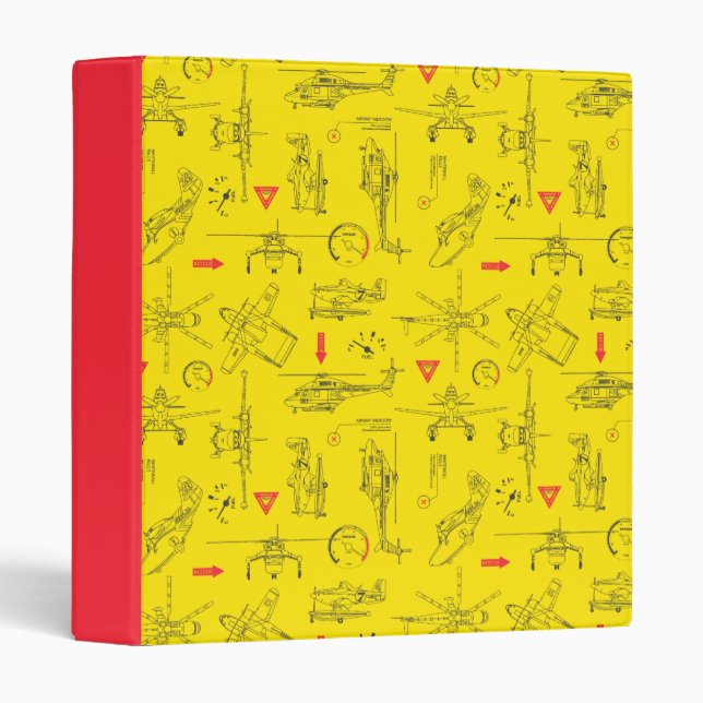 Yellow Planes Pattern Binder (Front/Spine)