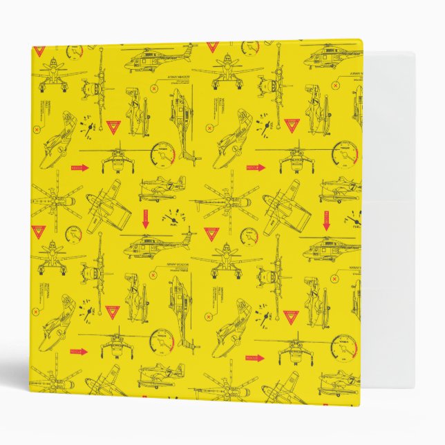 Yellow Planes Pattern Binder (Front/Inside)