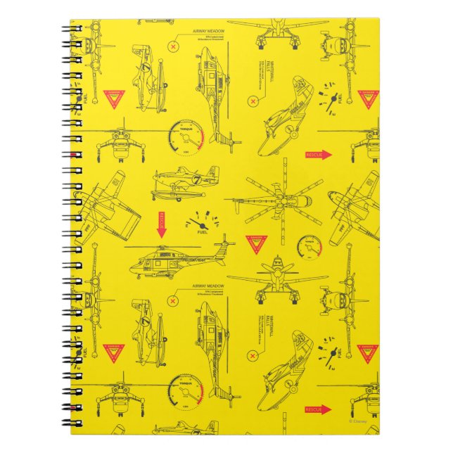Yellow Planes Pattern Notebook (Front)