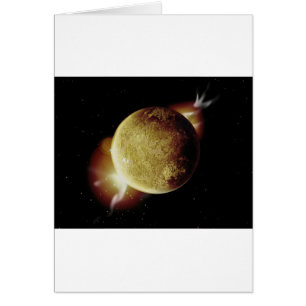 yellow planet 3d illustration in universe