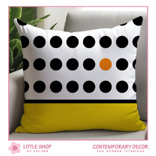 Yellow Playful Dots Throw Pillow