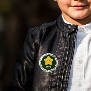 Yellow Playful Star Birthday Customizable Button