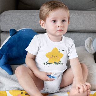 Yellow Playful Star Customizable  Baby Bodysuit