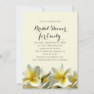 Yellow Plumeria Bridal Shower Invitation