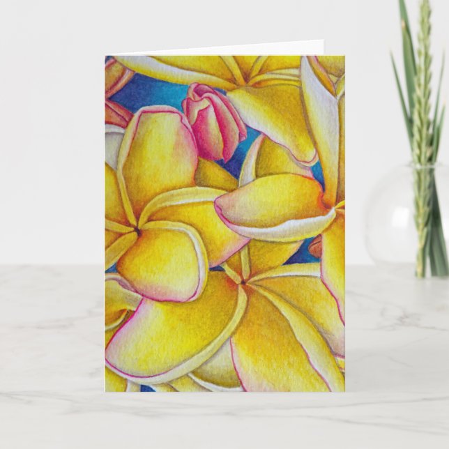 Yellow Plumeria Card (Front)