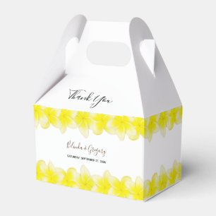 Yellow Plumeria Frangipani Wedding Favor Box