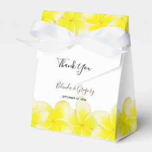 Yellow Plumeria Frangipani Wedding Favor Box