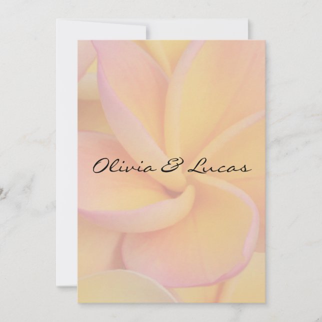 Yellow Plumeria Wedding Invitation (Front)