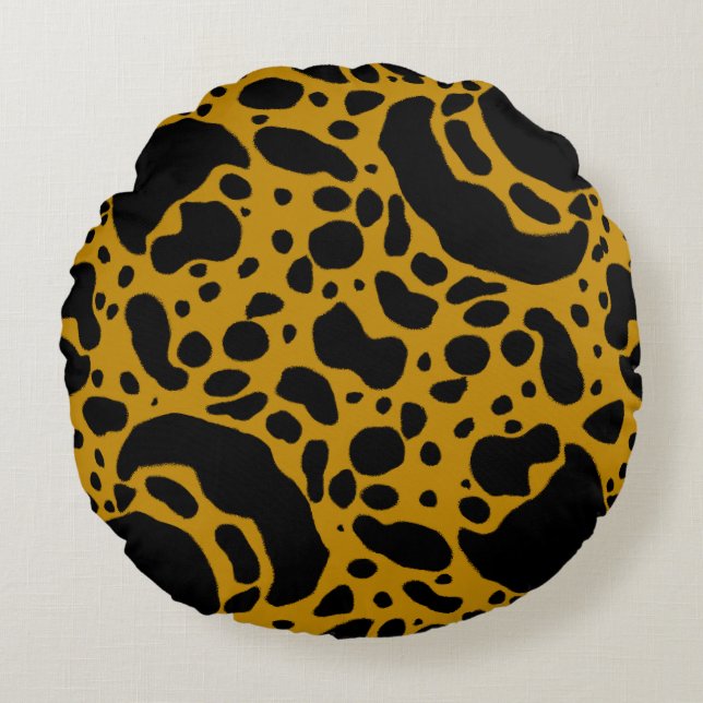 Yellow Poison Dart Frog Round Pillow (Front)