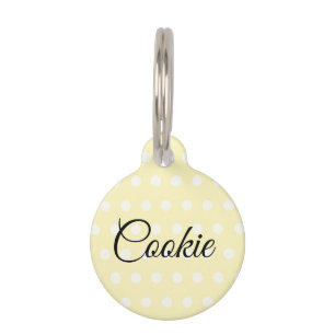 Yellow Poka Dots Pet Tag