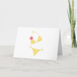 Yellow Polka Dot Bikini Card