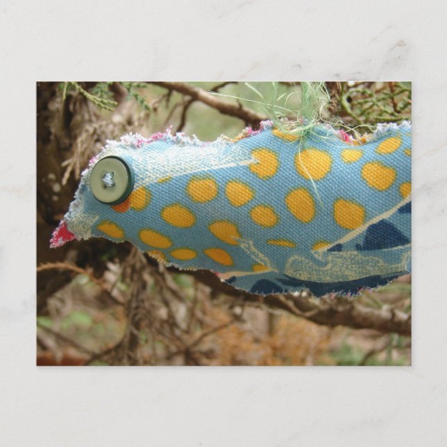 Yellow Polka Dot Birdie Postcard (Front)