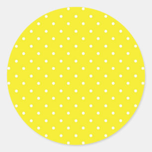 Yellow Polka Dot Design Classic Round Sticker