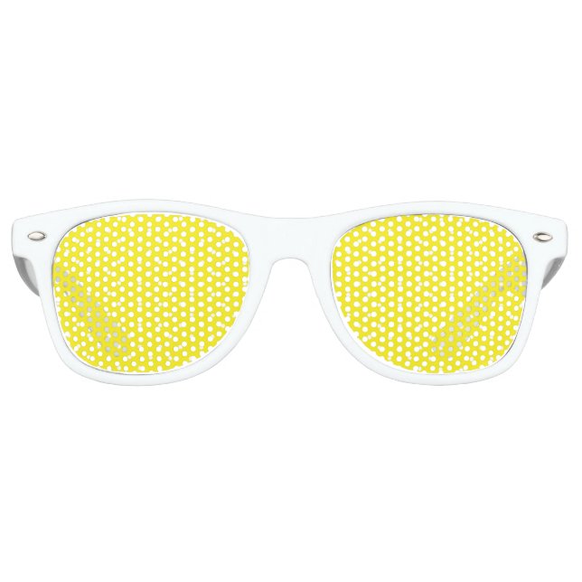 Yellow Polka Dot Design Retro Sunglasses (Front)
