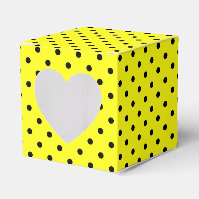 Yellow polka dot favor box (Front Side)