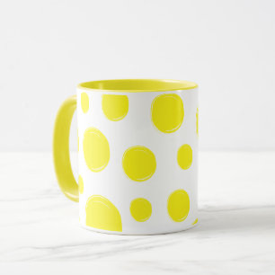 Yellow Polka Dot Mug Bright Dots Ceramic Coffee