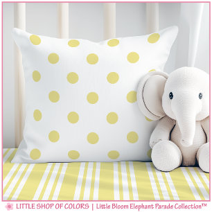 Yellow Polka Dot Nursery Throw Pillow
