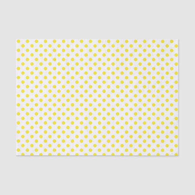 Yellow Polka Dot on White Tissue Paper (Front)