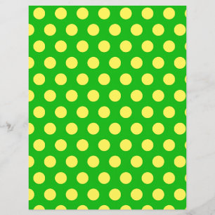 Yellow Polka Dot Pattern on Bright Green Scrapbook